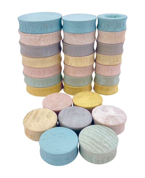 Mini Pastelkleurige Rondjes / 28 stuks