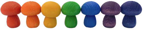 Mini Regenboog Paddenstoel / 7 stuks