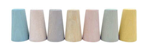 Mini Pastelkleurige Kegels / 7 stuks