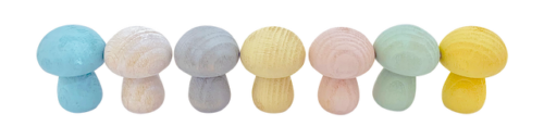 Mini Pastelkleurige Paddenstoel / 7 stuks