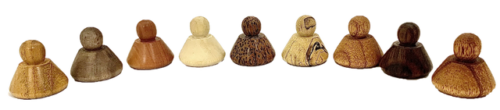 Mini houten Topstukken / 9 stuks