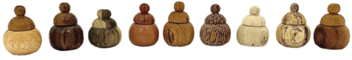 Mini houten Mini Potjes / 9 stuks