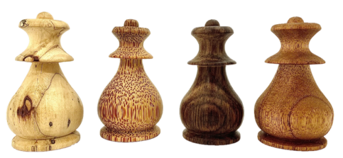 Mini houten Knop Toren / 4 stuks