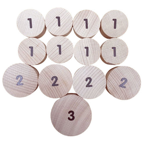 Kleine Mandala-cijfertjes voor op een gatenbord / 13 stuks